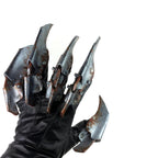 One Set of Two Handcrafted Genuine Leather Gloves with Claws in Rusted Metal Paint by Rockwell Masks