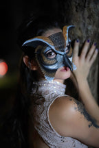 In Stock - Horned Owl Handmade Genuine Leather Mask by Rockwell Masks