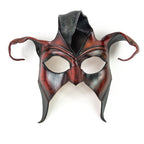 Jester Handmade Genuine Leather Mask in Brown by Rockwell Masks