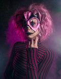 Handmade Genuine Leather 3 Point Jester Mask in Pink by Rockwell Masks