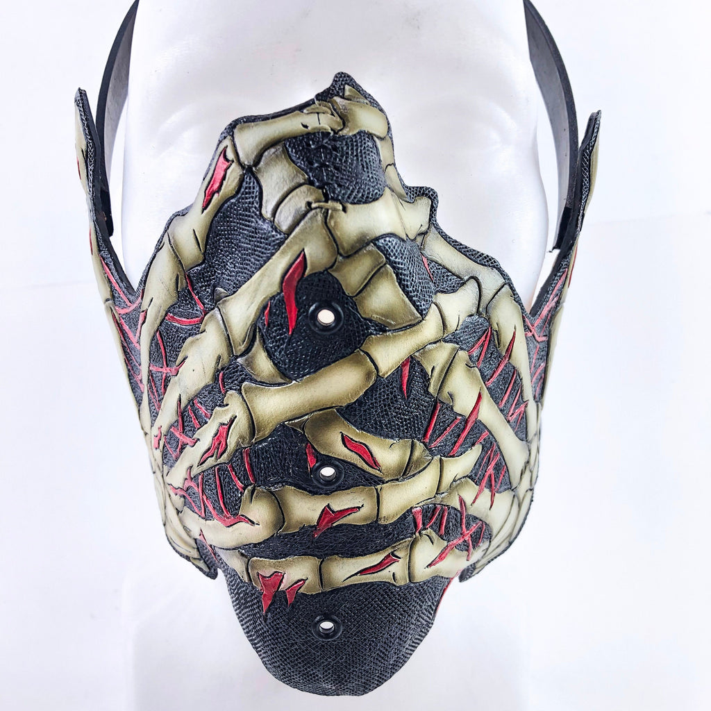 Handcrafted Genuine Leather Skeleton Hand Mask by Rockwell Masks