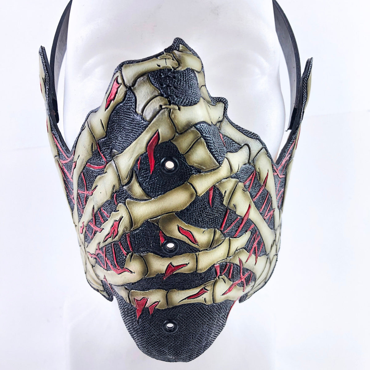 Handcrafted Genuine Leather Skeleton Hand Mask by Rockwell Masks