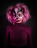 Handmade Genuine Leather 3 Point Jester Mask in Pink by Rockwell Masks
