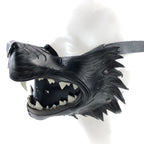 Black Wolf Handmade Genuine Leather Riding Mouth Mask by Rockwell Masks