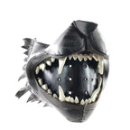 Black Wolf Handmade Genuine Leather Riding Mouth Mask by Rockwell Masks