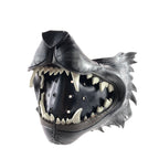 Black Wolf Handmade Genuine Leather Riding Mouth Mask by Rockwell Masks