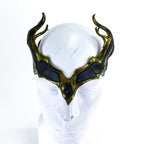 Masquerade Crown of Handmade Genuine Leather in Green and Black by Rockwell Masks