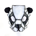 Geometric Panda Bear Leather Mask by Rockwell Masks