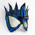 Masquerade Crown Mask of Handmade Genuine Leather in blue by Rockwell Masks