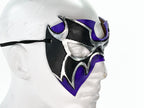 Super Hero Wrestling Mask Handmade Genuine Leather Mask in Purple and Silver by Rockwell Masks