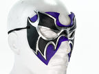 Super Hero Wrestling Mask Handmade Genuine Leather Mask in Purple and Silver by Rockwell Masks