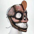 Demented Piggy Bank - Genuine Leather Mask - Real Copper Penny - Handmade Full Face Cover for Halloween or Performance Costume by Rockwell Masks