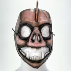 Demented Piggy Bank - Genuine Leather Mask - Real Copper Penny - Handmade Full Face Cover for Halloween or Performance Costume by Rockwell Masks