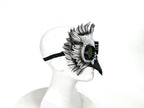 White Horned Owl Goggles Handmade Genuine Leather Mask by Rockwell Masks