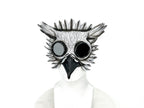 White Horned Owl Goggles Handmade Genuine Leather Mask by Rockwell Masks
