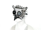 White Horned Owl Goggles Handmade Genuine Leather Mask by Rockwell Masks