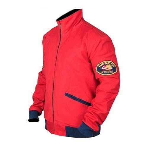 Handmade California Baywatch Lifeguard Bomber Jacket - Red Cotton Cosplay Beach Style - Big Tim's Magic Emporium