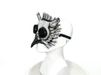 White Horned Owl Goggles Handmade Genuine Leather Mask by Rockwell Masks
