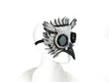 White Horned Owl Goggles Handmade Genuine Leather Mask by Rockwell Masks