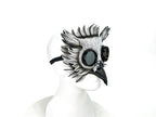 White Horned Owl Goggles Handmade Genuine Leather Mask by Rockwell Masks