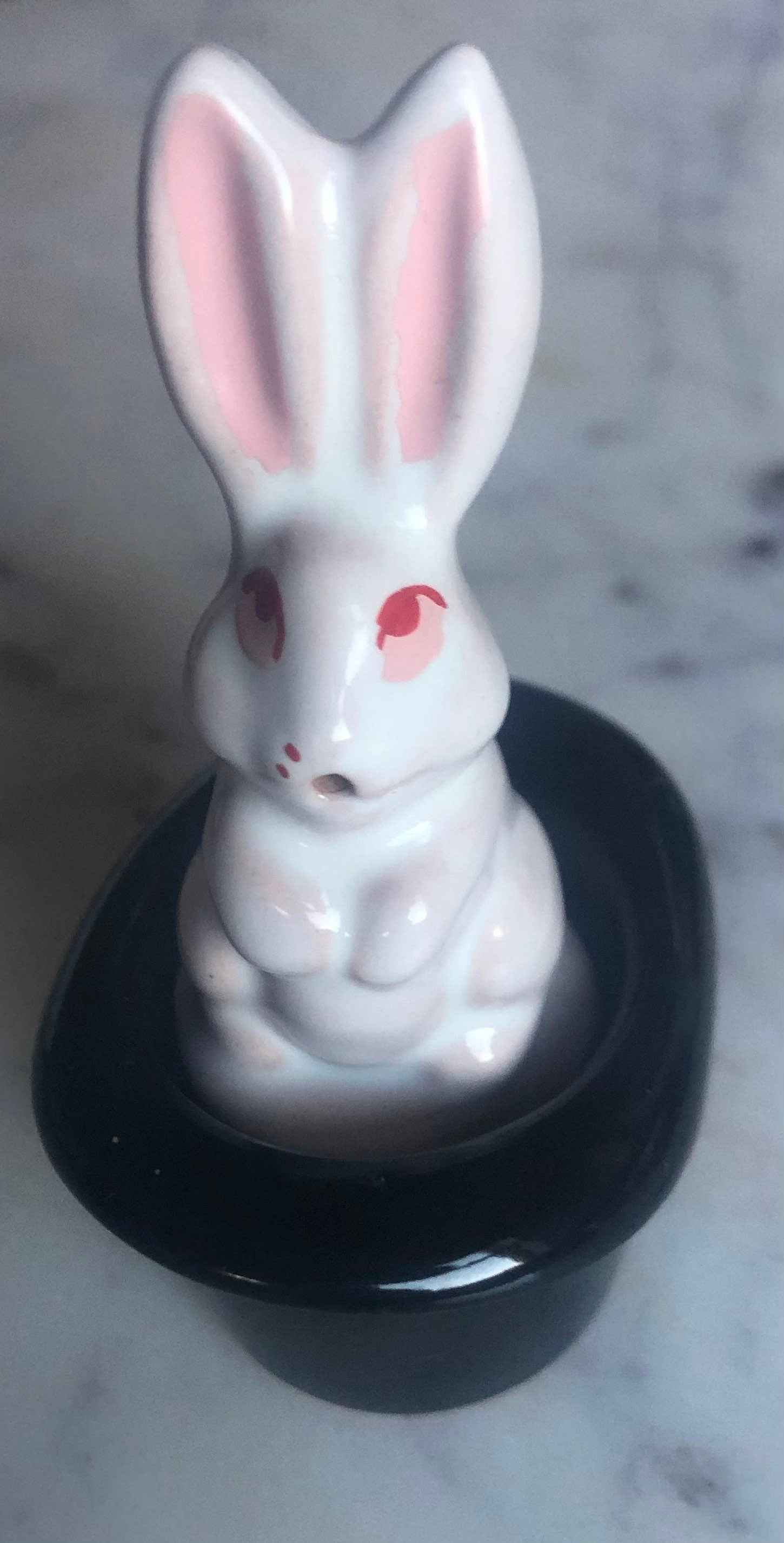 Vintage Novelty Magic Rabbit and Top Hat Salt and Pepper Shakers- Magician Salt and Pepper Shaker- Rabbit and Magic Hat Kitchen Decor