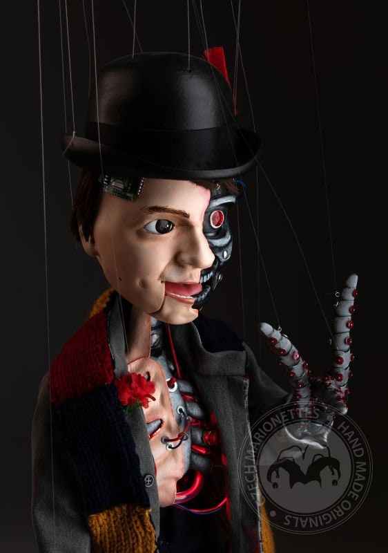 Half Robot Half Human - custom-made marionette puppet