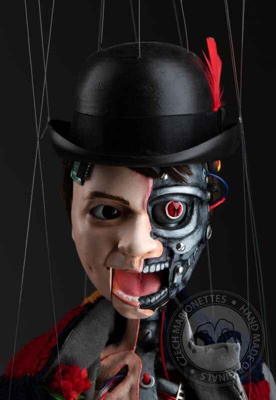 Half Robot Half Human - custom-made marionette puppet