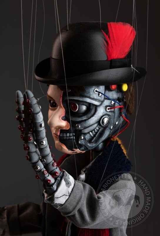 Half Robot Half Human - custom-made marionette puppet