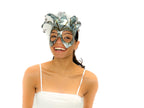 Handmade Genuine Leather Five Point Jester Mask in Patina Silver by Rockwell Masks