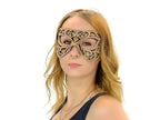 Dual Layer Ornate Masquerade Handmade Genuine Leather Eye Mask in Vintage Cream by Rockwell Masks