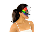Geometric Rainbow Panda Bear Leather Mask by Rockwell Masks