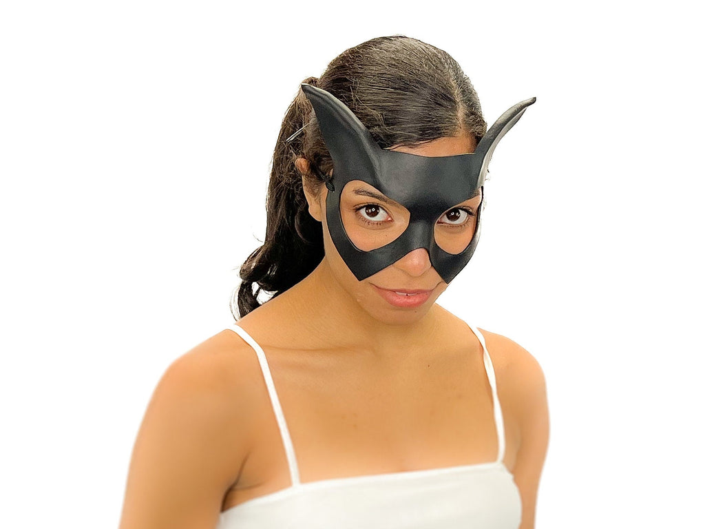 Handmade Genuine Leather Cat Mask by Rockwell Masks