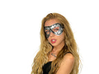 Compact Harlequin Handmade Genuine Leather Mask in Silver by Rockwell Masks