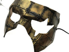 Handmade Genuine Leather Mask in Black and Gold by Rockwell Masks