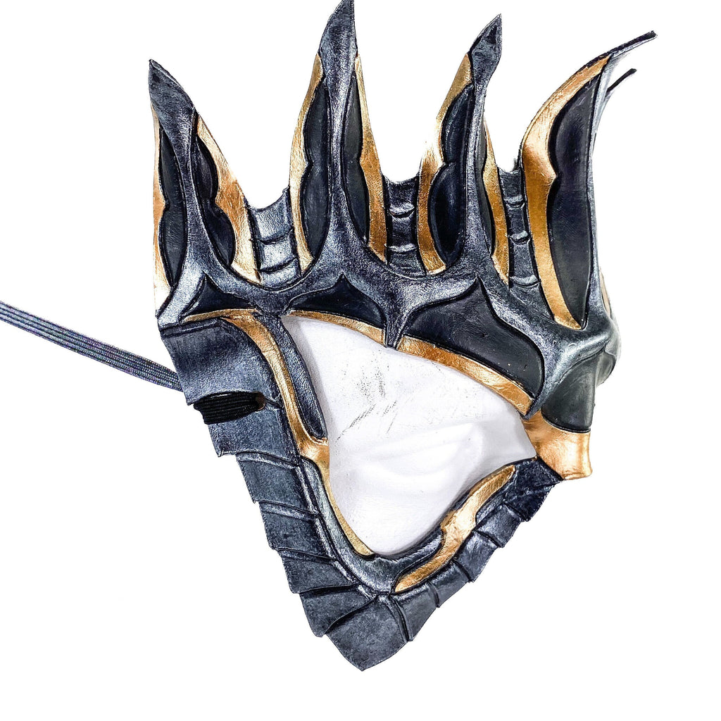 Masquerade Crown Mask of Handmade Genuine Leather in Metallics by Rockwell Masks