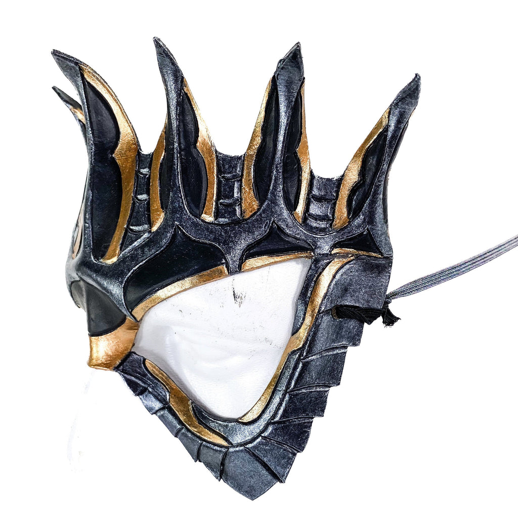 Masquerade Crown Mask of Handmade Genuine Leather in Metallics by Rockwell Masks