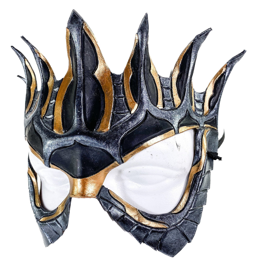Masquerade Crown Mask of Handmade Genuine Leather in Metallics by Rockwell Masks