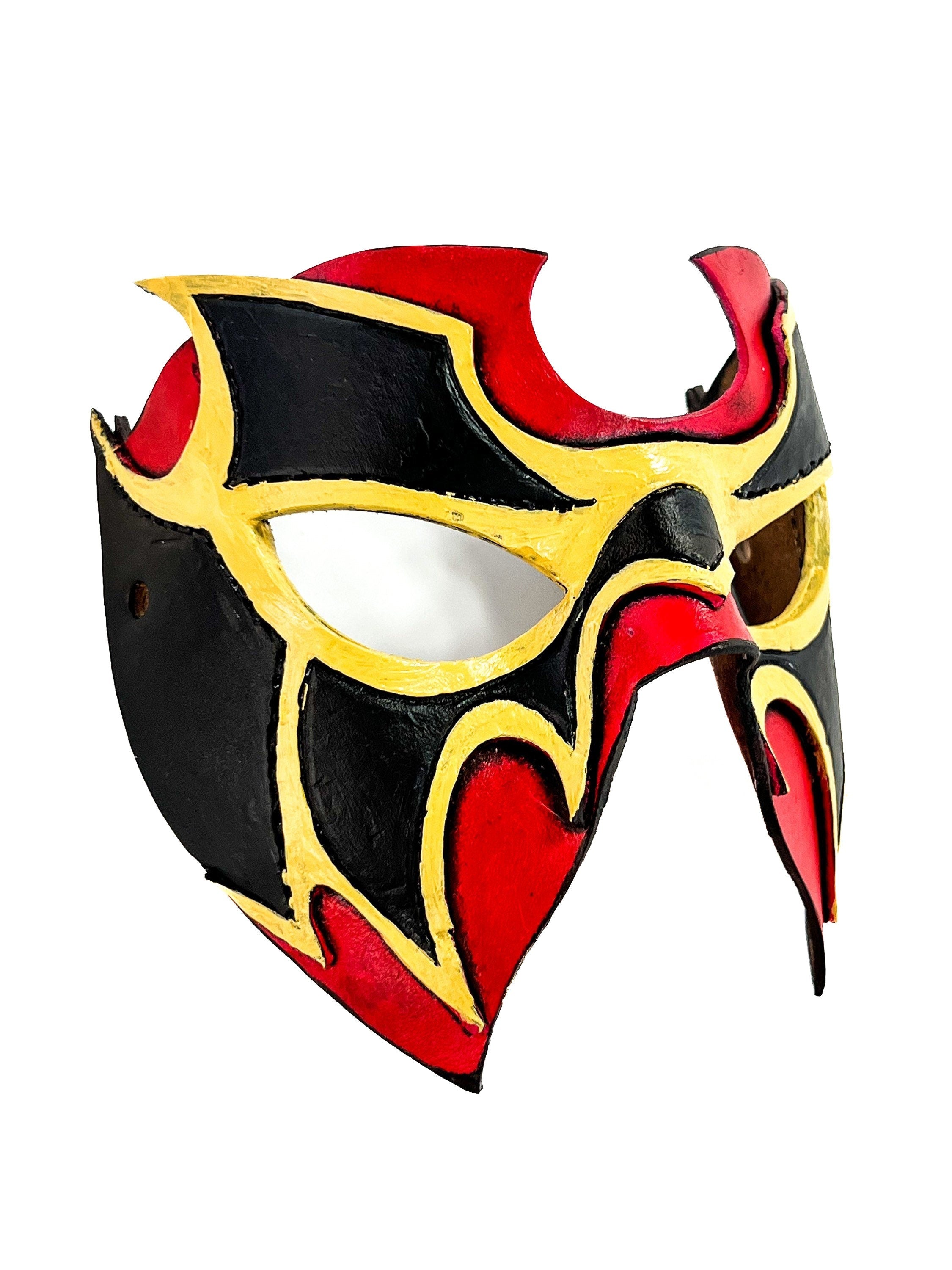Super Hero Wrestling Mask Handmade Genuine Leather Mask by Rockwell Masks