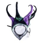Five Point Jester Eye Mask in Purple and Green - Handmade Genuine Leather by Rockwell Masks