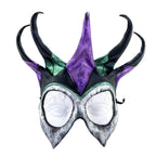 Five Point Jester Eye Mask in Purple and Green - Handmade Genuine Leather by Rockwell Masks