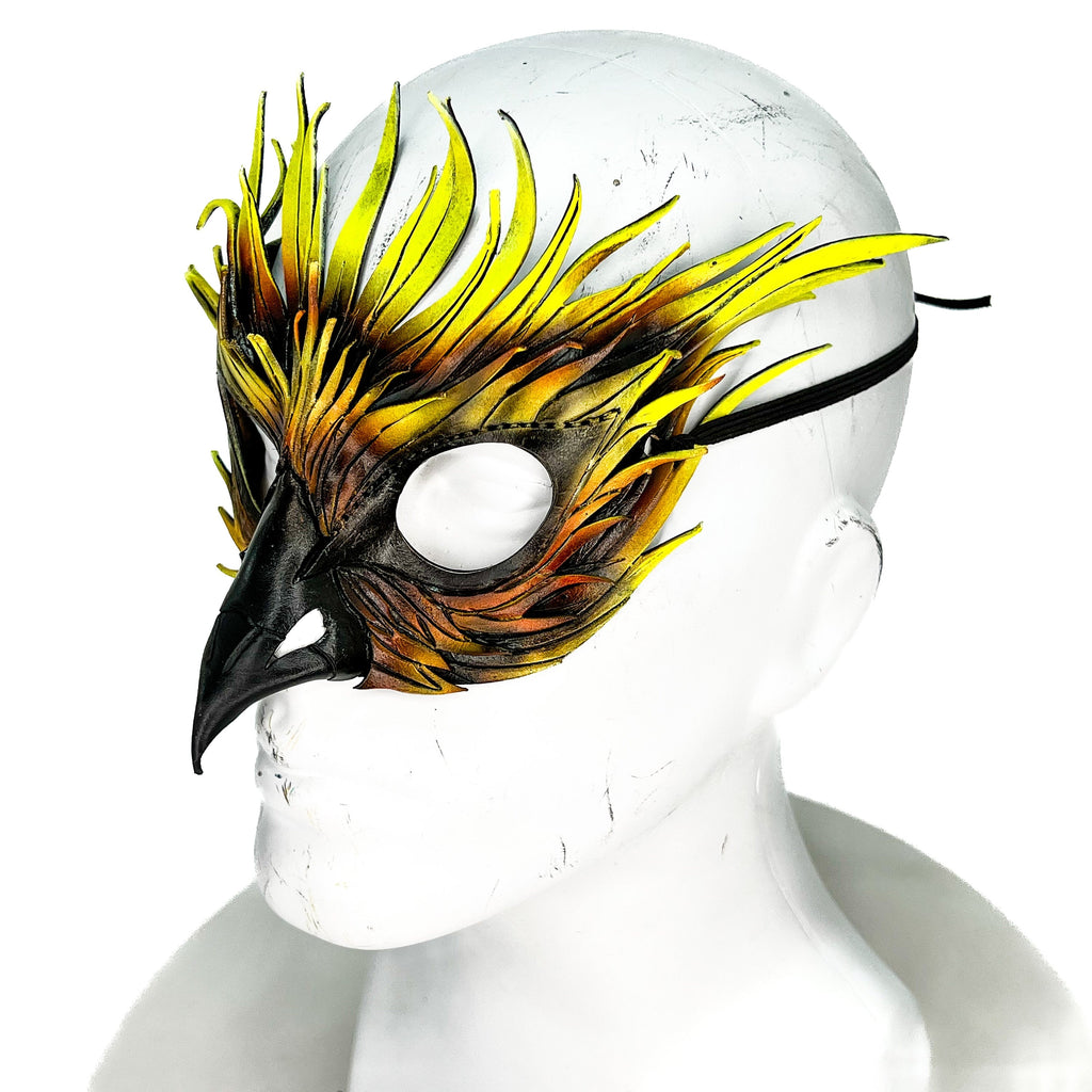 Layered Phoenix Handmade Genuine Leather Mask by Rockwell Masks