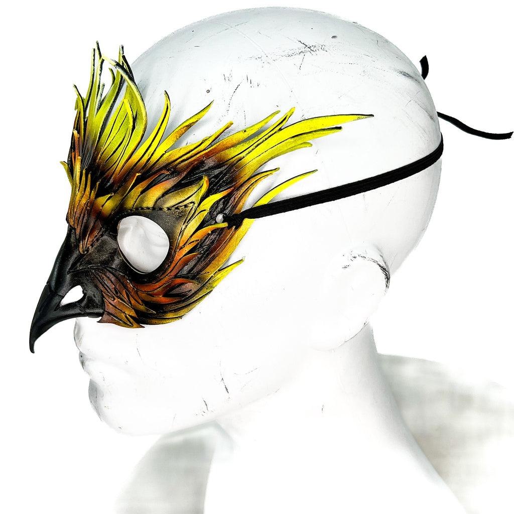 Layered Phoenix Handmade Genuine Leather Mask by Rockwell Masks