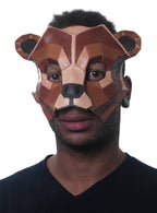 Geometric Grizzly Bear Leather Mask by Rockwell Masks
