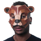 Geometric Grizzly Bear Leather Mask by Rockwell Masks