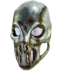 Invader - Genuine Leather Mask in Corroded Metallic Paint - Handmade Full Face Cover for Halloween, Performance or Cosplay by Rockwell Masks