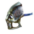 Invader - Genuine Leather Mask in Corroded Metallic Paint - Handmade Full Face Cover for Halloween, Performance or Cosplay by Rockwell Masks
