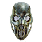 Invader - Genuine Leather Mask in Corroded Metallic Paint - Handmade Full Face Cover for Halloween, Performance or Cosplay by Rockwell Masks