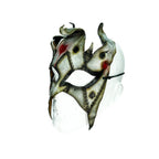 Grungy Joker Jester Handmade Genuine Leather Mask in Red by Rockwell Masks