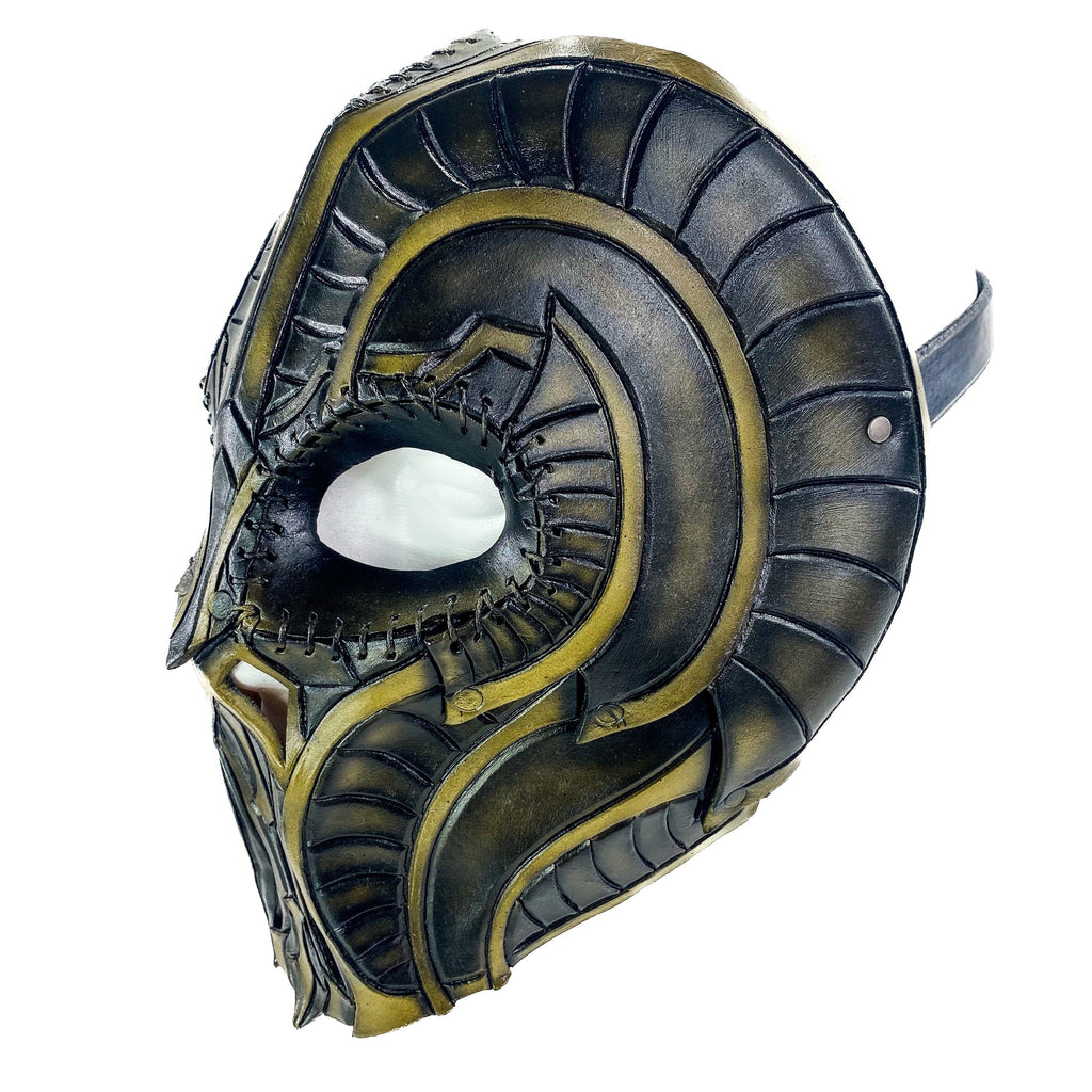 Handmade Genuine Leather Mask in Natural Colors by Rockwell Masks