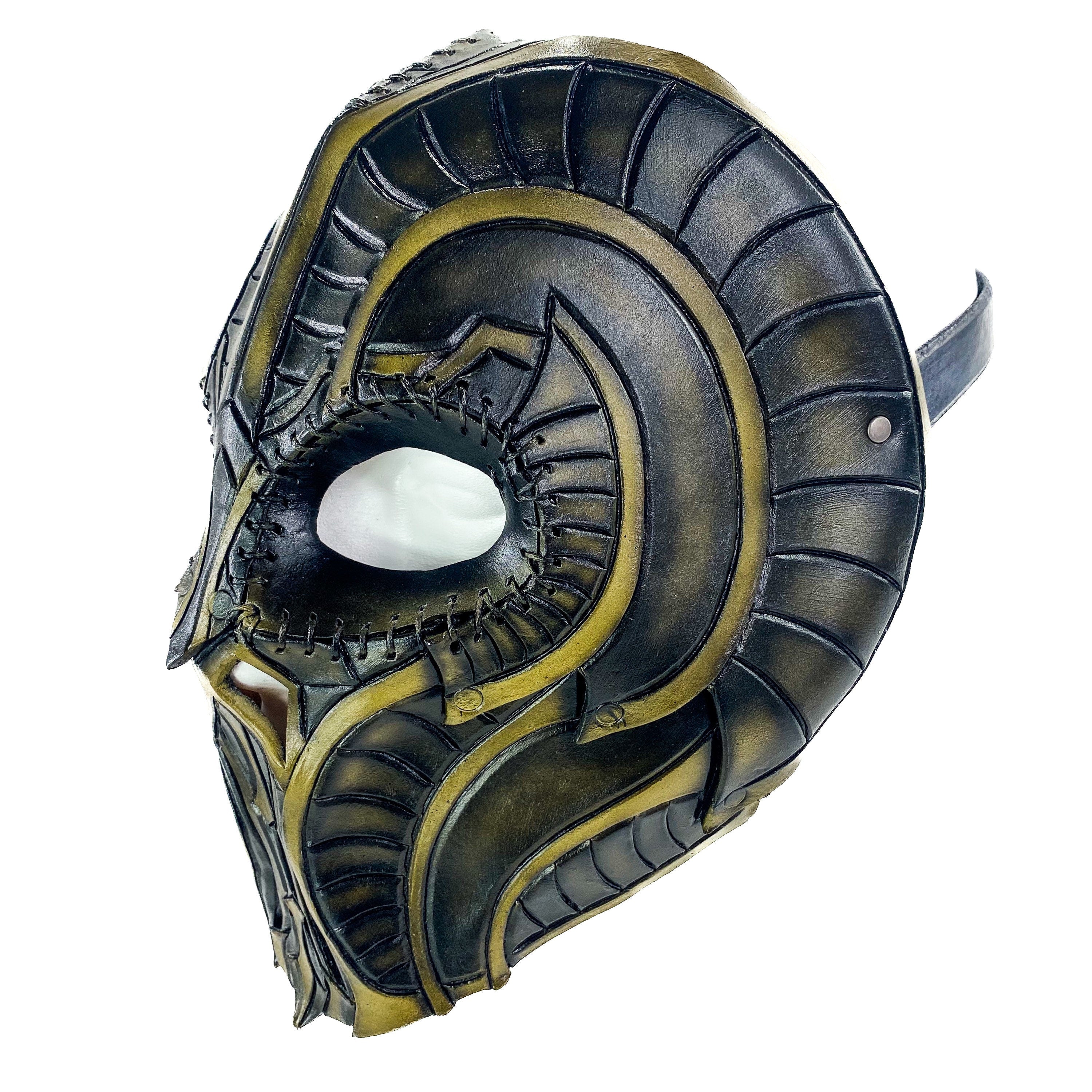 Handmade Genuine Leather Mask in Natural Colors by Rockwell Masks